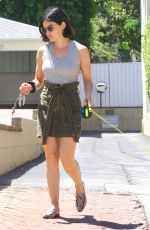 LUCY HALE Out with Her Dog Elvis in Los Angeles 08/02/2019