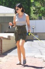 LUCY HALE Out with Her Dog Elvis in Los Angeles 08/02/2019