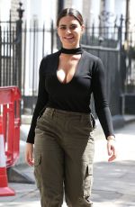 MEGAN BARTON HANSON Arrives at Celebs Go Dating Office in London 08/13/2019