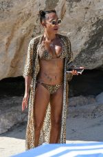 MELANIE BROWN in Bikini at a Beach in Capri 08/04/2019