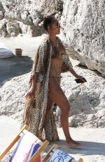 MELANIE BROWN in Bikini at a Beach in Capri 08/04/2019