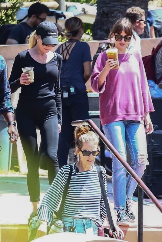 MELANIE GRIFFITH Visits DAKOTA JOHNSON on the Set of Ccovers on Catalina Island 07/30/2019