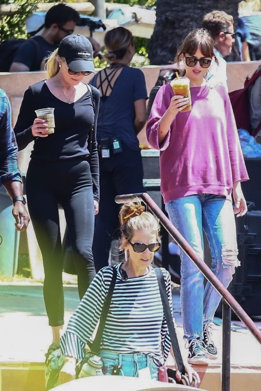 MELANIE GRIFFITH Visits DAKOTA JOHNSON on the Set of Ccovers on Catalina Island 07/30/2019