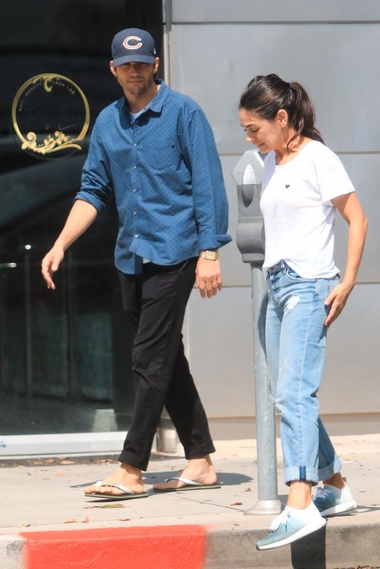 MILA KUNIS and Ashton Kutcher Out in Los Angeles 08/12/2019