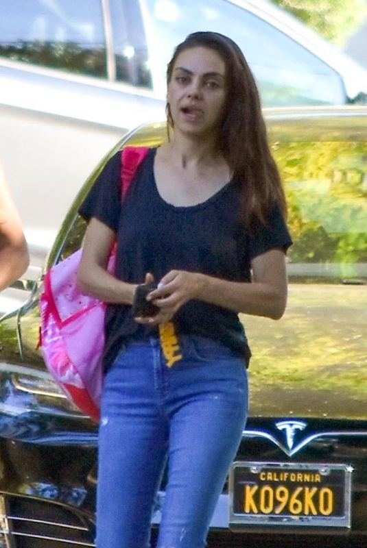 MILA KUNIS Out with a Friend in Sherman Oaks 08/20/2019