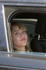 MILEY and TISH CYRUS Out Driving in Los Angeles 08/17/2019