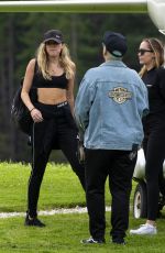 MILEY CYRUS Boarding a Helicopter in San Cassiano 08/08/2019