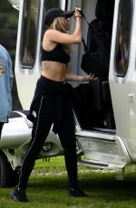 MILEY CYRUS Boarding a Helicopter in San Cassiano 08/08/2019