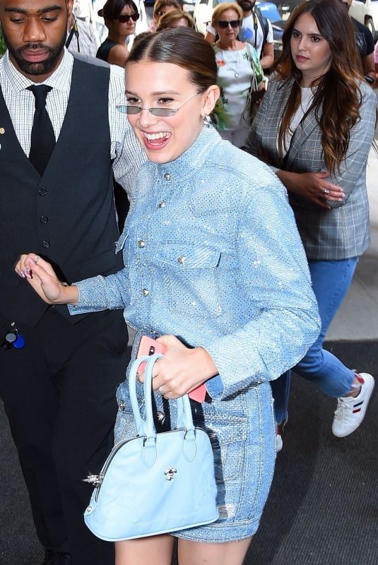 MILLIE BOBBY BROWN Leaves Her Pop Up Store Florence by Mills in New York 08/25/2019