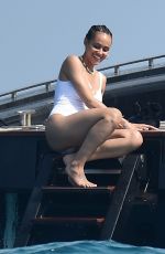 NATHALIE EMMANUEL in Swimsuit at a Yacht in Italy 08/12/2019