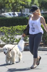 NICOLLETTE SHERIDAN Out with Her Dog in Calabasas 08/08/2019