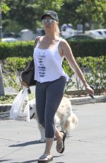NICOLLETTE SHERIDAN Out with Her Dog in Calabasas 08/08/2019