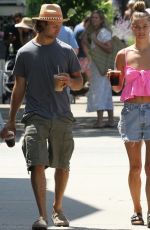 NINA AGDAL Out for Coffee in East Hampton 07/29/2019