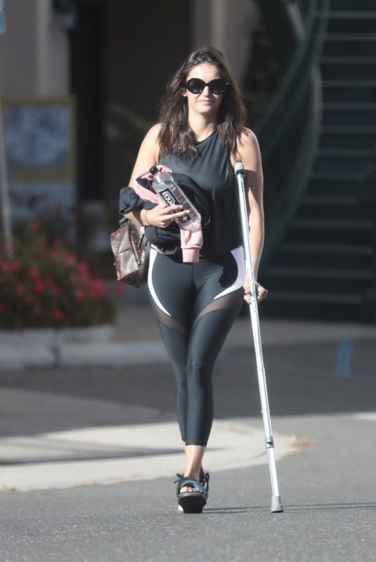 NINA DOBREV Leaves Pilates Class in West Hollywood 08/14/2019