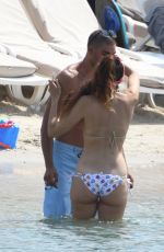 NINA ZILLI in Bikini on the Beach in Cannes 08/15/2019