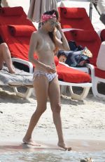 NINA ZILLI in Bikini on the Beach in Cannes 08/15/2019