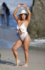 OLIVIA JUNE in Swimsuit on the Set of a Photoshoot on the Beach in Malibu 08/07/2019