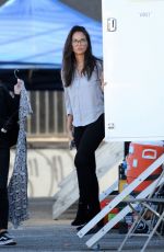 OLIVIA MUNN on the Set of Her New Movie Violet in Los Angeles 08/18/2019