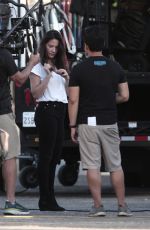 OLIVIA MUNN on the Set of Violet in Los Angeles 08/21/2019