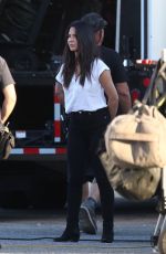 OLIVIA MUNN on the Set of Violet in Los Angeles 08/21/2019