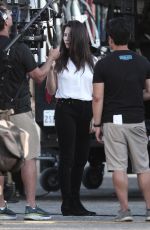 OLIVIA MUNN on the Set of Violet in Los Angeles 08/21/2019