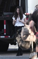 OLIVIA MUNN on the Set of Violet in Los Angeles 08/21/2019