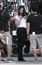 OLIVIA MUNN on the Set of Violet in Los Angeles 08/21/2019