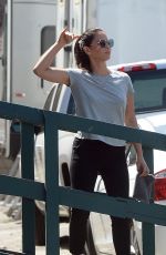 OLIVIA MUNN on the Set of Violet in Los Angeles 08/22/2019