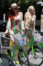 PHOEBE PRICE and MARCELA IGLESIAS Out for a Bike Ride in Hollywood 07/31/2019