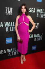 Pregnant ANNE HATHAWAY at Fiji Water at Sea Wall / A Life Opening Night on Broadway in New York 08/08/2019