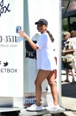 Pregnant CHRISTINA MILIAN Arrives at Her Beignet Box Truck in Studio City 08/18/2019