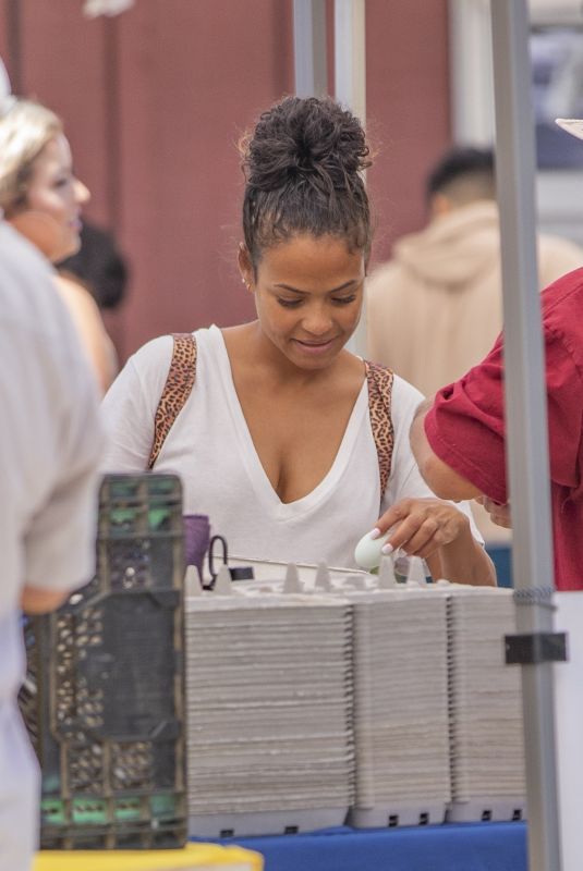 Pregnant CHRISTINA MILIAN at Beignet Box Food Truck in Los Angeles 08/10/2019