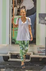 Pregnant CHRISTINA MILIAN at Beignet Box Food Truck in Los Angeles 08/10/2019