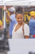 Pregnant CHRISTINA MILIAN at Beignet Box Food Truck in Los Angeles 08/10/2019