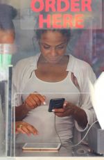 Pregnant CHRISTINA MILIAN at Beignet Box Mobile Unit in Los Angeles 08/09/2019