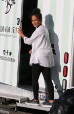 Pregnant CHRISTINA MILIAN at Beignet Box Mobile Unit in Los Angeles 08/09/2019