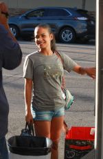Pregnant CHRISTINA MILIAN at Beignet Box Mobile Unit in Studio City 08/14/2019