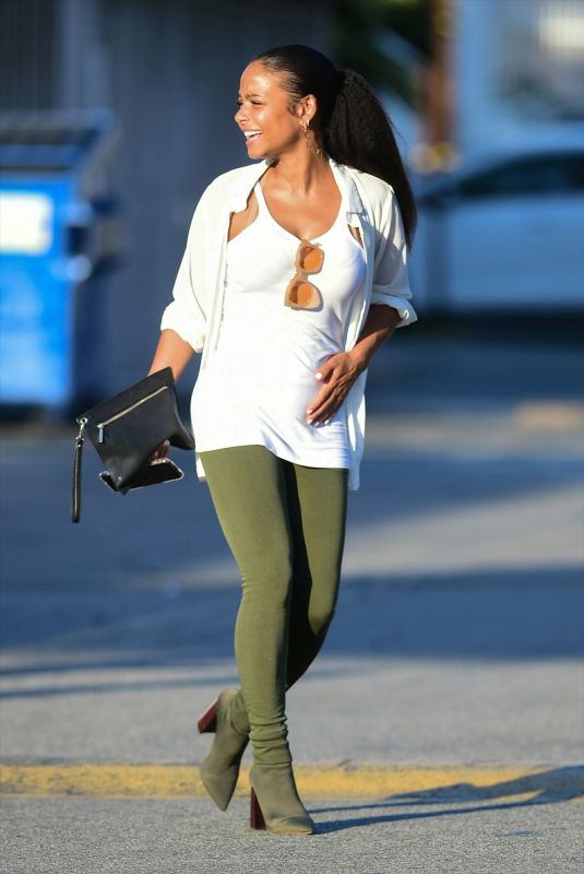 Pregnant CHRISTINA MILIAN Out in Los Angeles 07/31/2019