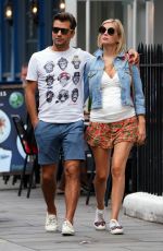 Pregnant RACHEL RILEY and Pasha Kovalev Out for Lunch in Marylebone in London 08/08/2019
