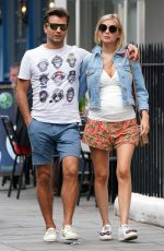 Pregnant RACHEL RILEY and Pasha Kovalev Out for Lunch in Marylebone in London 08/08/2019