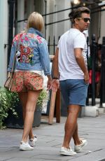 Pregnant RACHEL RILEY and Pasha Kovalev Out for Lunch in Marylebone in London 08/08/2019
