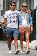 Pregnant RACHEL RILEY and Pasha Kovalev Out for Lunch in Marylebone in London 08/08/2019