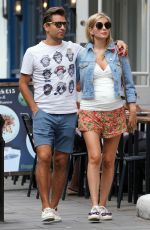 Pregnant RACHEL RILEY and Pasha Kovalev Out for Lunch in Marylebone in London 08/08/2019