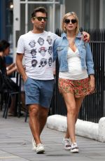 Pregnant RACHEL RILEY and Pasha Kovalev Out for Lunch in Marylebone in London 08/08/2019