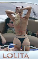 RITA ORA in Bikini at a Boat on Vacation in Ibiza 08/07/2019