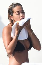RITA ORA in Bikini on Vacation in Porto Cervo 08/14/2019