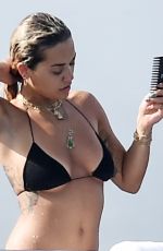 RITA ORA in Bikini on Vacation in Porto Cervo 08/14/2019