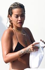 RITA ORA in Bikini on Vacation in Porto Cervo 08/14/2019
