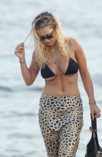 RITA ORA in Bikini Top at a Boat in Ibiza 08/05/2019