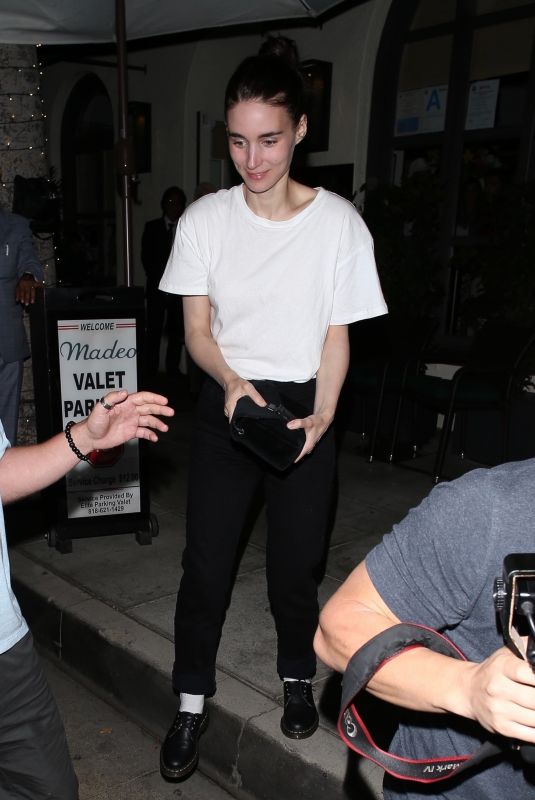 ROONEY MARA at Madeo Restaurant in Beverly Hills 08/02/2019